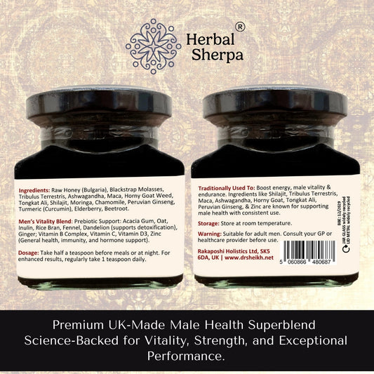 Men's Testosterone & Libido Booster. Natural Premium Ingredients backside