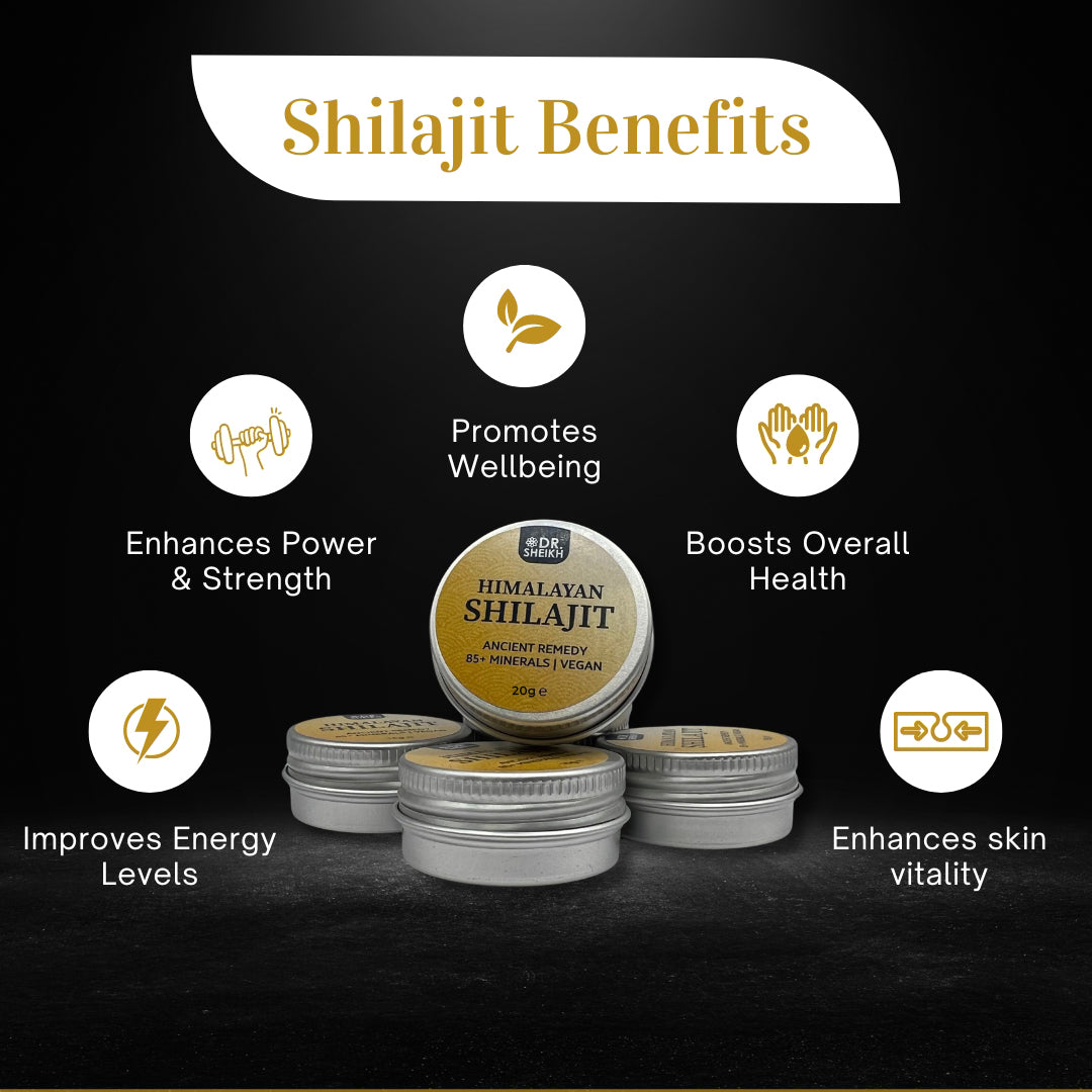 benefits of DrSheikh 100% Pure Himalayan Shilajit – Gold Grade, High Potency, 8g & 20g, UK Lab Tested
