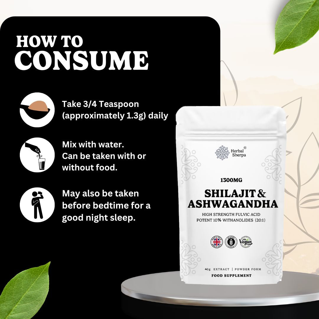 how to consume Shilajit + Ashwagandha Gold Standard Powder Extract.