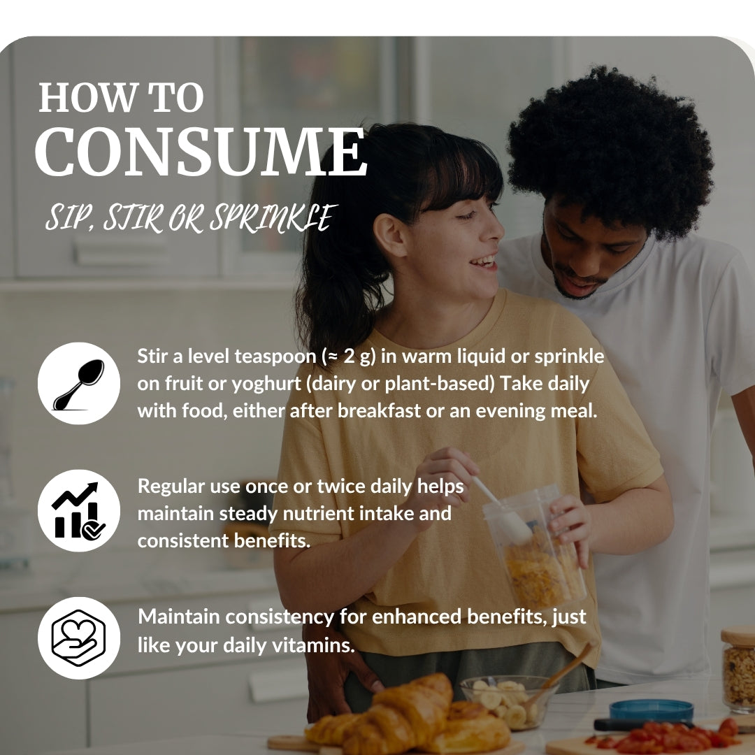 How to consume Herbal Sherpa Digestive Cleanse using the sip, stir or sprinkle method