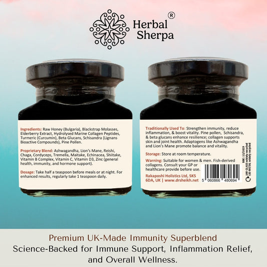 Herbal Sherpa Immunity & Anti-Inflammatory Blend Jars Back