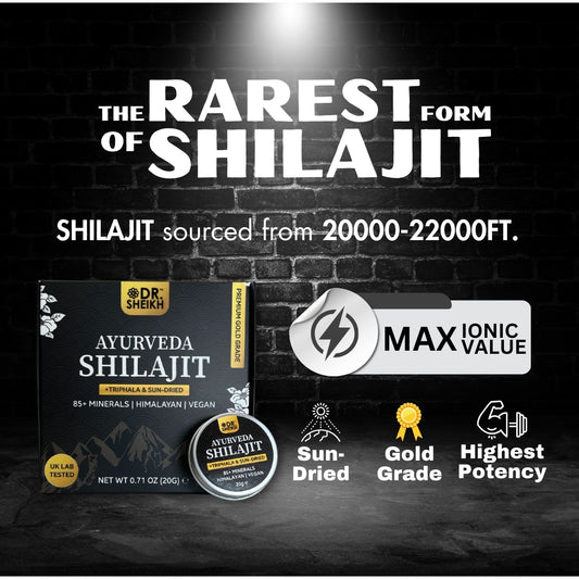 Rarest form of DrSheikh Sun-dried Gold Shilajit & Triphala – Anti-Aging & Radiant Skin