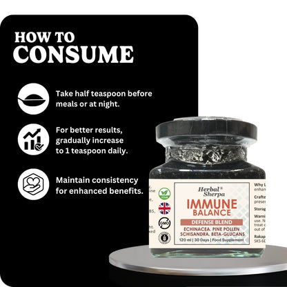 Immune Defence with Elderberry, Pine Pollen, Schisandra, Beta Glucans, Vegan 120ml