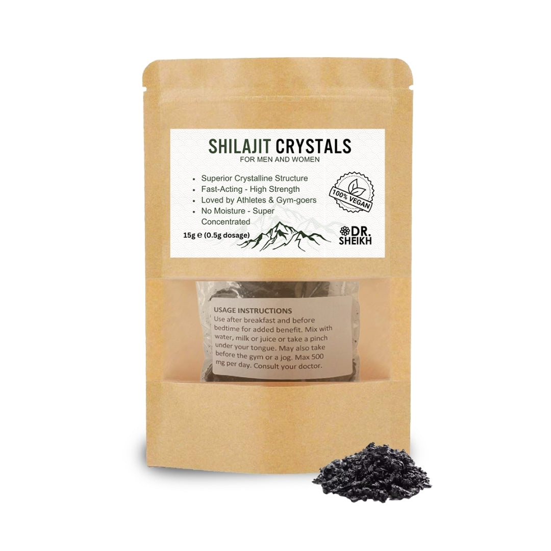 DrSheikh Halal Himalayan Shilajit Resin Crystals. Double Strength. Best Value (No Moisture)