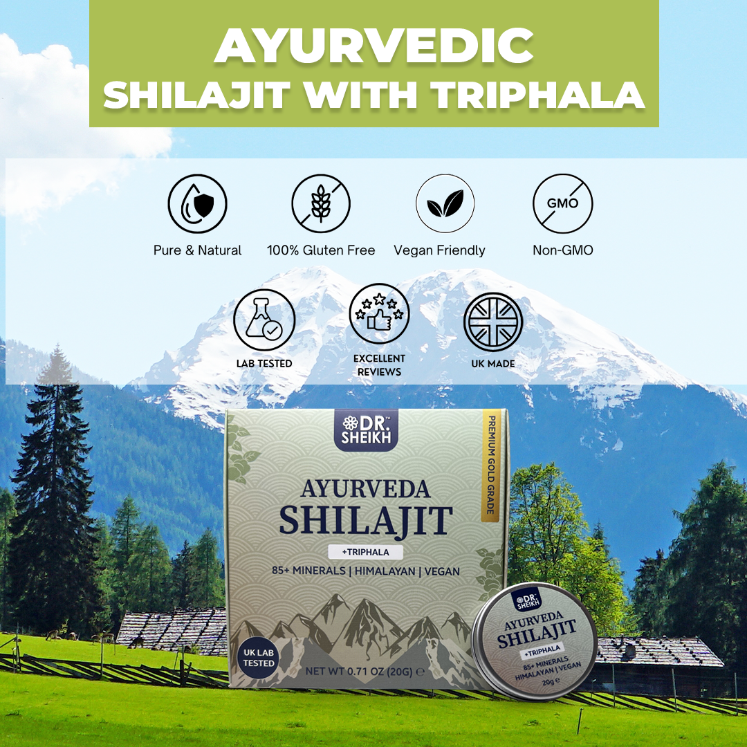 DrSheikh’s Ayurvedic Anti-wrinkle & Anti-aging Himalayan Shilajit & Triphala for Naturally Youthful Skin and Radiant Complexion - 10 & 20g.