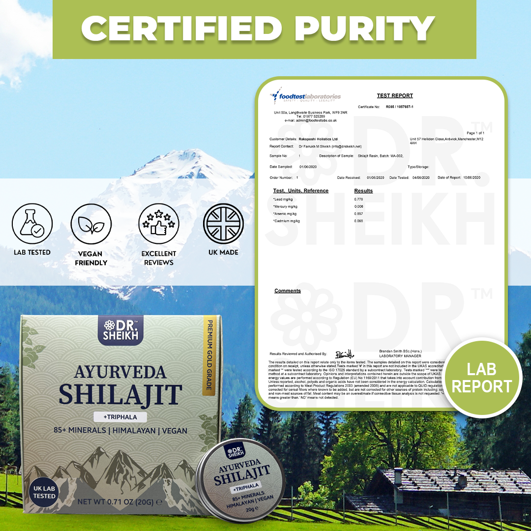 DrSheikh’s Ayurvedic Anti-wrinkle & Anti-aging Himalayan Shilajit & Triphala for Naturally Youthful Skin and Radiant Complexion - 10 & 20g.