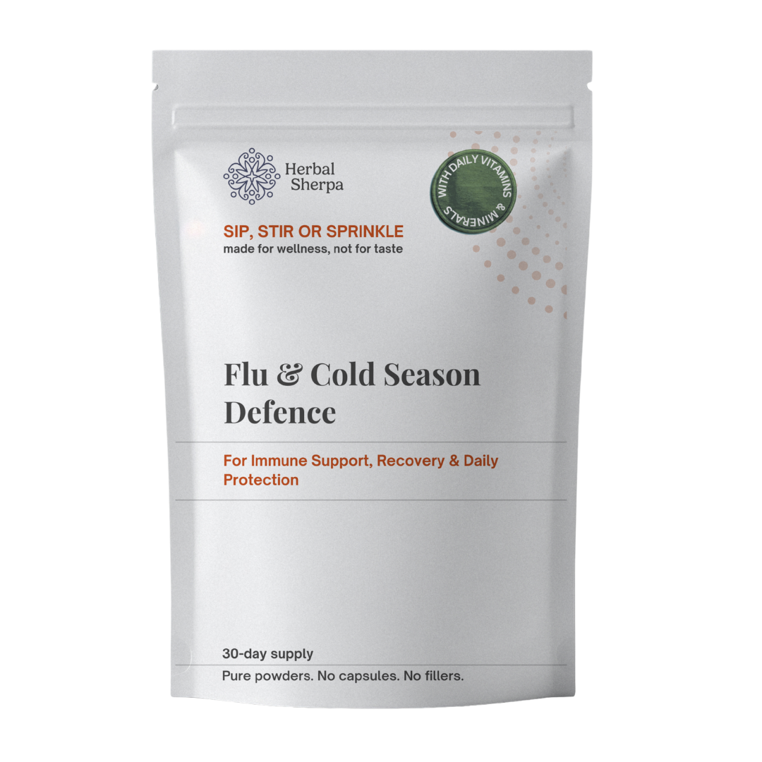 Herbal Sherpa Vegan Flu & Cold Season Defence — Immune support, faster recovery, daily protection— 60g pure powder pouch