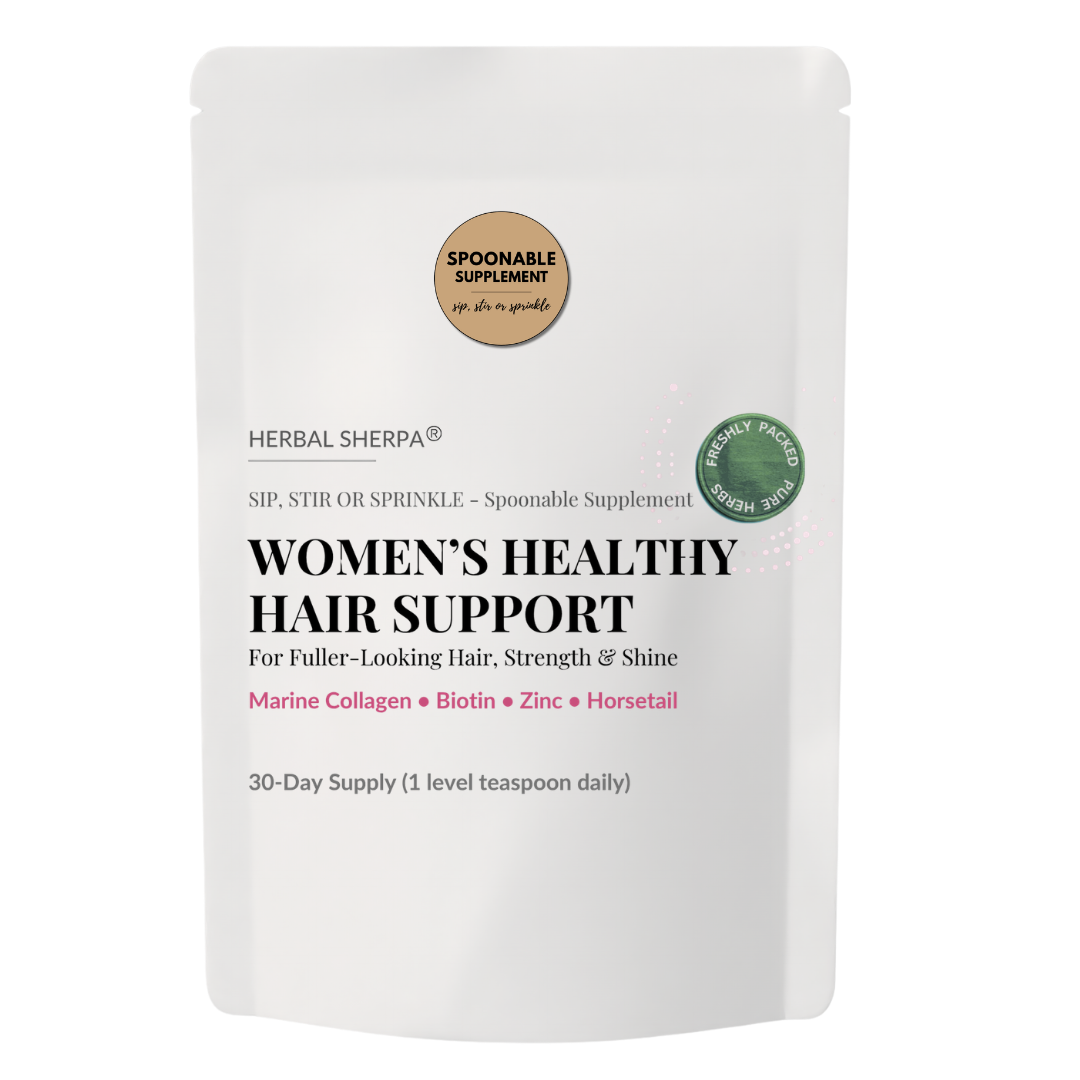 Women’s Healthy Hair Support – Marine Collagen Biotin Zinc | Spoonable Powder 30 Day Supply