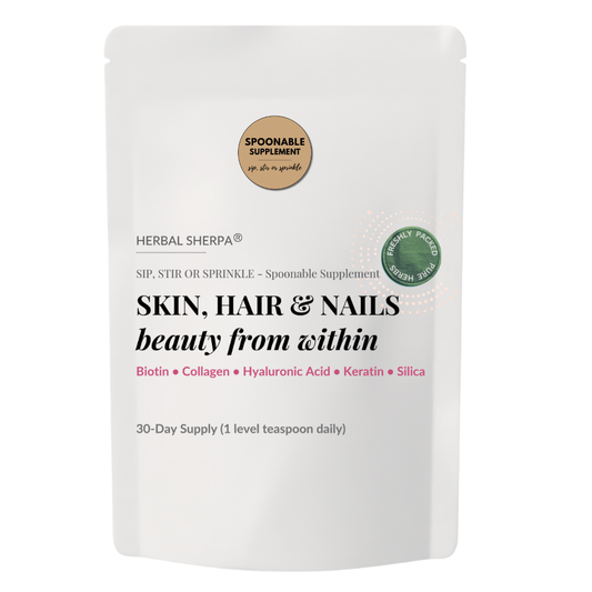Skin, Hair & Nails Supplement – Biotin Collagen Hyaluronic Acid Silica Keratin | Spoonable Powder 30 Day Supply