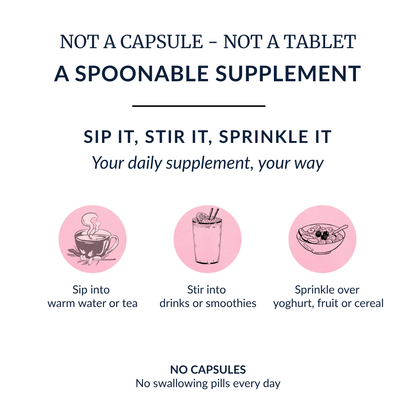 Skin, Hair & Nails Supplement – Biotin Collagen Hyaluronic Acid Silica Keratin | Spoonable Powder 30 Day Supply
