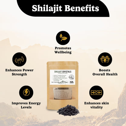 DrSheikh Halal Himalayan Shilajit Resin Crystals. Double Strength. Best Value (No Moisture)