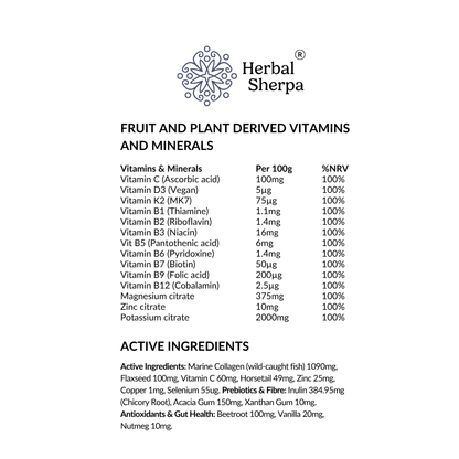 Men’s Hair Root & Scalp Support – Marine Collagen Zinc Flaxseed | Spoonable Powder 30 Day Supply