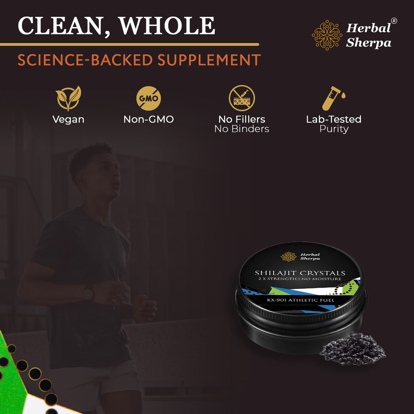 KX901 Crystals Pre-Workout & Recovery with Rhodiola, Shilajit & Reishi