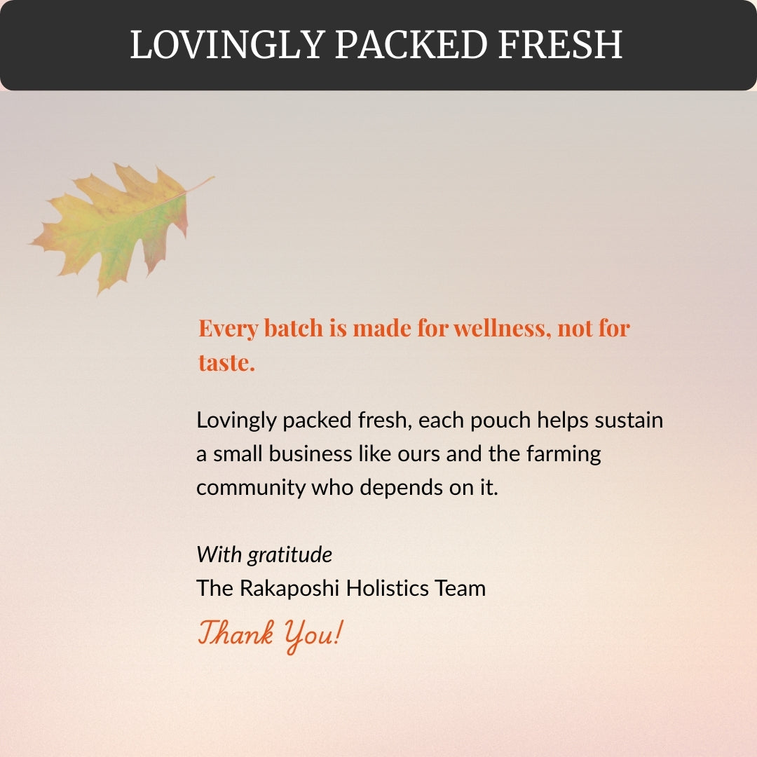 Herbal Sherpa Vegan Weight Loss & Fat Burner — lovingly packed fresh, made for wellness not taste, small-batch UK-made powder blend — gratitude message from Rakaposhi Holistics