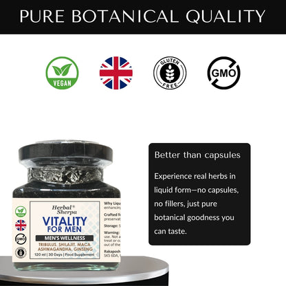 Men’s Testosterone and Libido Booster – Vitality and Stamina | Vegan (120 ml)