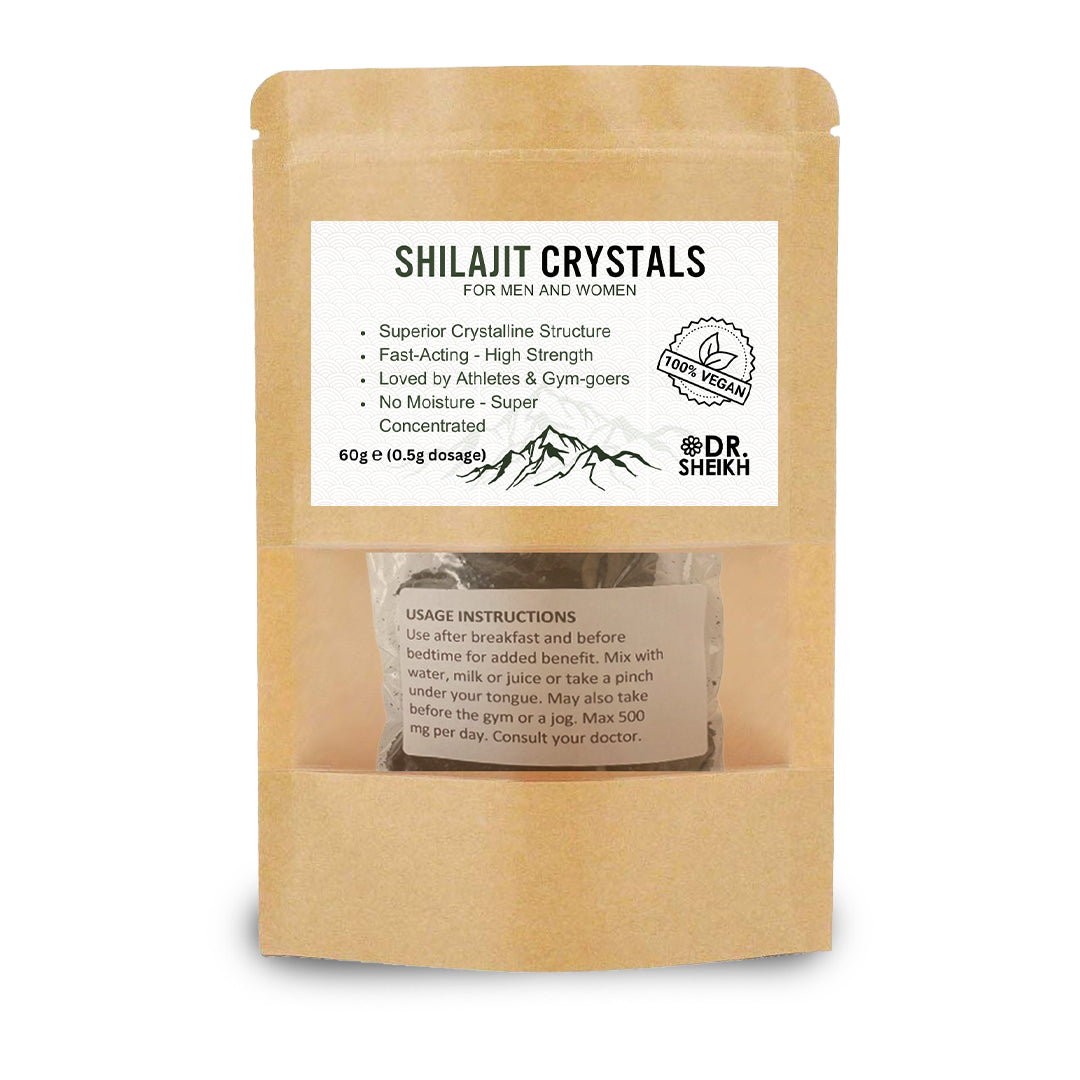 DrSheikh Halal Himalayan Shilajit Resin Crystals. Double Strength. Best Value (No Moisture)