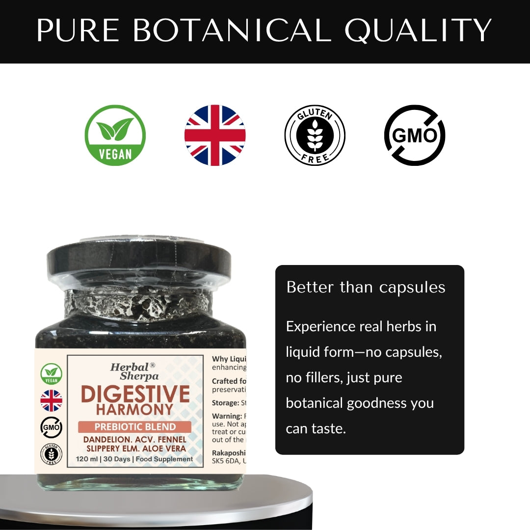 Gut Health and Digestion– Slippery Elm, Sea Buckthorn, Aloe Vera, Ginger & Prebiotic Fibres (30-Day Supply)