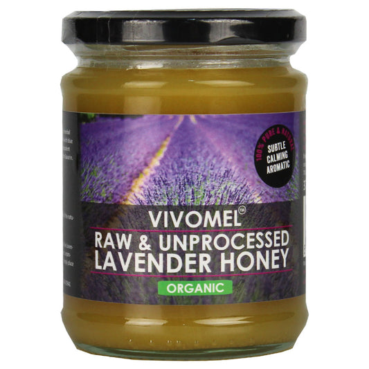 Vivomel Raw & Organic Lavender Honey - Unfiltered, Unpasteurised (370g)